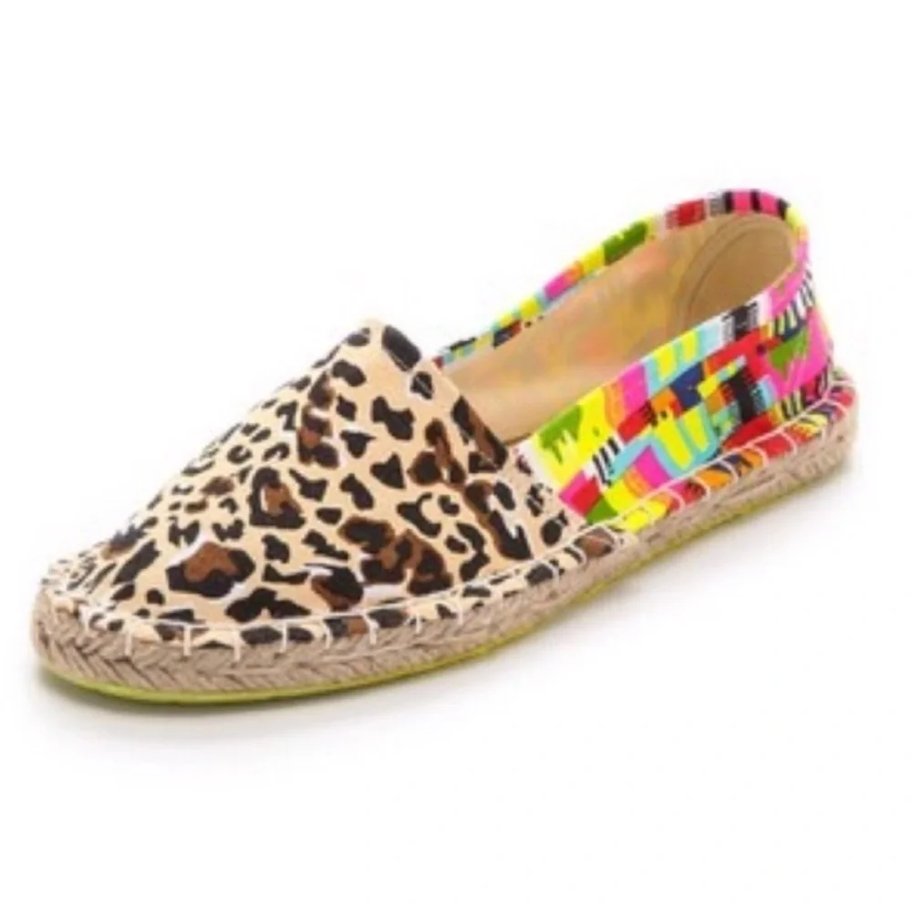 NWOT Mara Hoffman Leopard Print and Multicolor Espadrilles Size 7